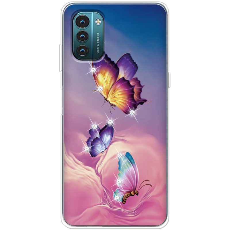 Чехол со стразами Nokia G21 Butterflies