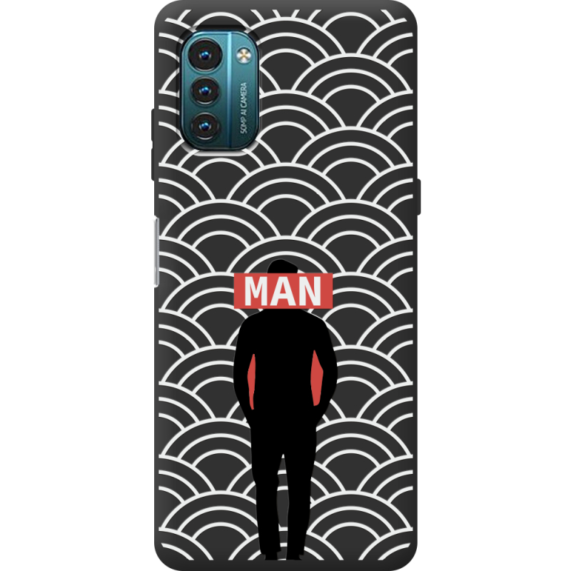 Черный чехол BoxFace Nokia G21 Man Pattern