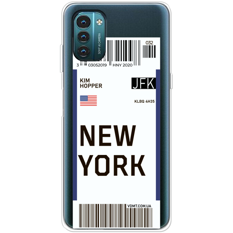 Прозрачный чехол BoxFace Nokia G11 Ticket New York