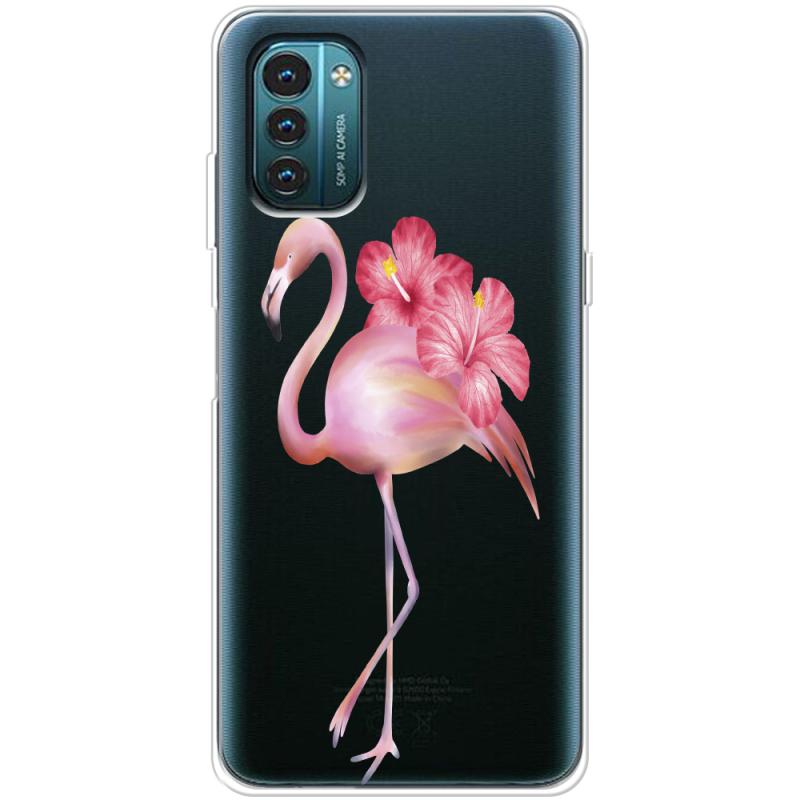 Прозрачный чехол BoxFace Nokia G11 Floral Flamingo