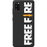 Черный чехол BoxFace Samsung Galaxy A41 (A415) Free Fire White Logo