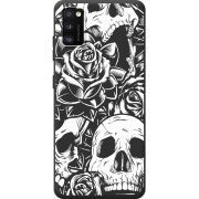Черный чехол BoxFace Samsung Galaxy A41 (A415) Skull and Roses