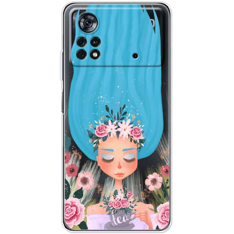 Прозрачный чехол BoxFace Xiaomi Poco X4 Pro 5G Blue Hair