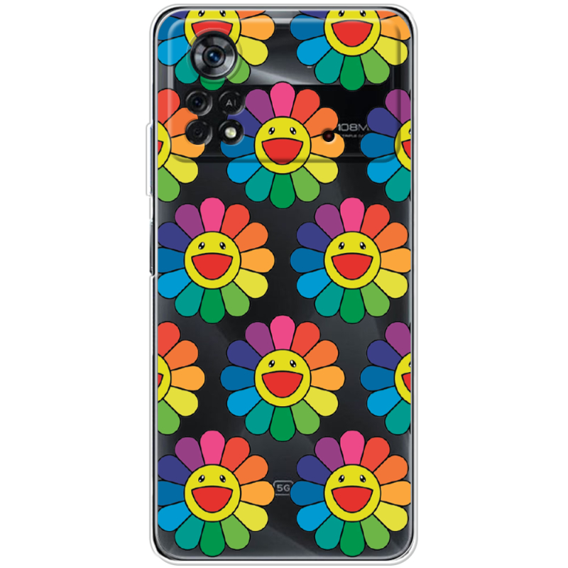 Прозрачный чехол BoxFace Xiaomi Poco X4 Pro 5G Hippie Flowers