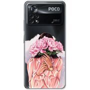 Прозрачный чехол BoxFace Xiaomi Poco X4 Pro 5G Девушка с Пионами