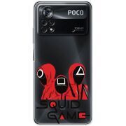 Прозрачный чехол BoxFace Xiaomi Poco X4 Pro 5G siquid game люди в красном