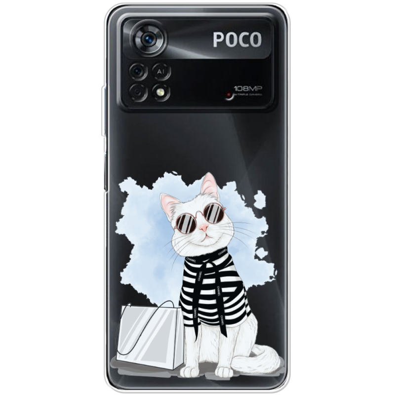 Прозрачный чехол BoxFace Xiaomi Poco X4 Pro 5G Cat Style