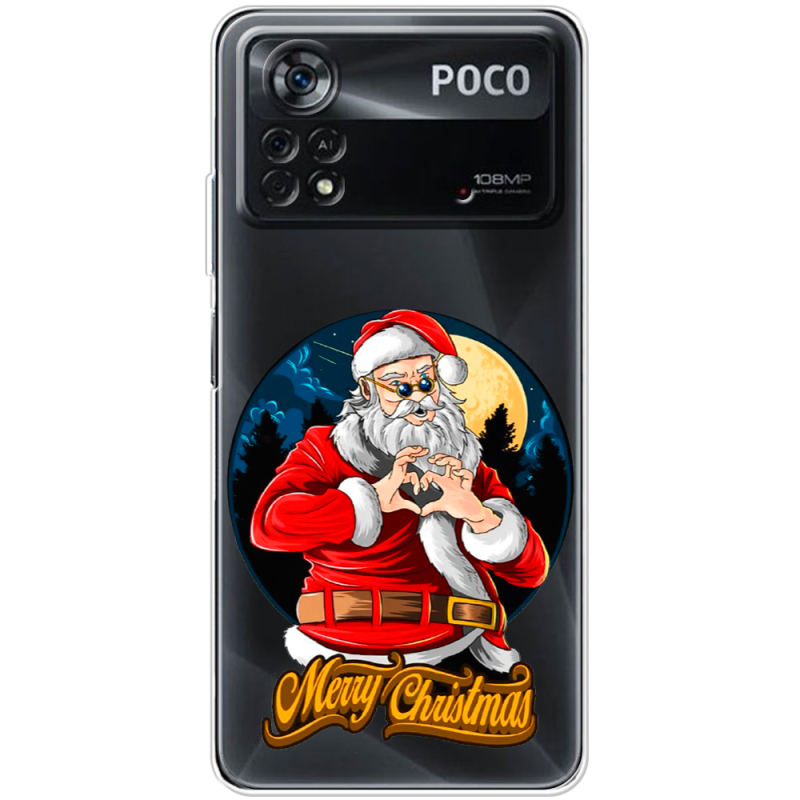 Прозрачный чехол BoxFace Xiaomi Poco X4 Pro 5G Cool Santa
