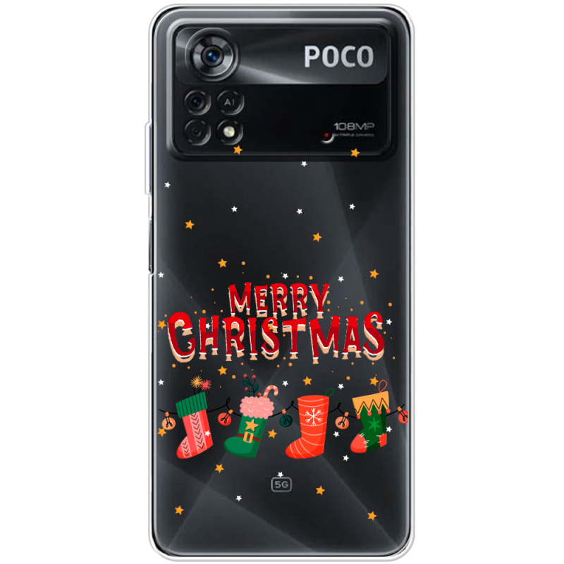 Прозрачный чехол BoxFace Xiaomi Poco X4 Pro 5G Merry Christmas