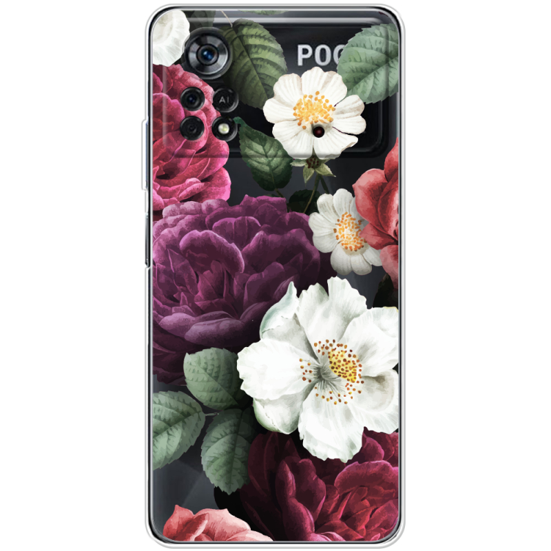 Прозрачный чехол BoxFace Xiaomi Poco X4 Pro 5G Floral Dark Dreams