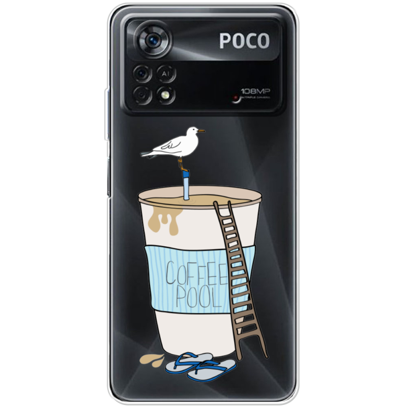 Прозрачный чехол BoxFace Xiaomi Poco X4 Pro 5G Segull in Cofee Pool