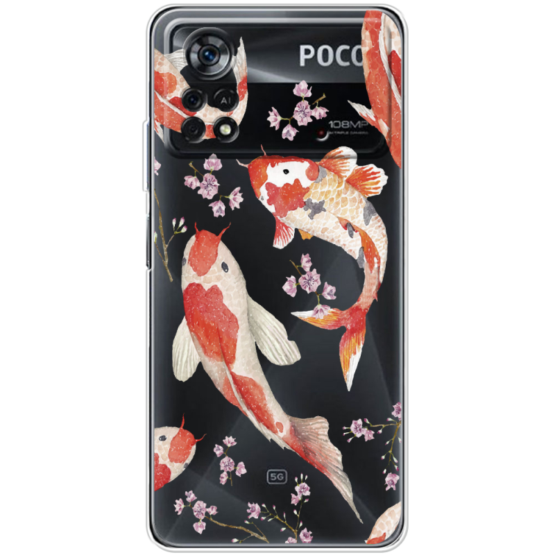 Прозрачный чехол BoxFace Xiaomi Poco X4 Pro 5G Japanese Koi Fish