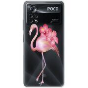 Прозрачный чехол BoxFace Xiaomi Poco X4 Pro 5G Floral Flamingo
