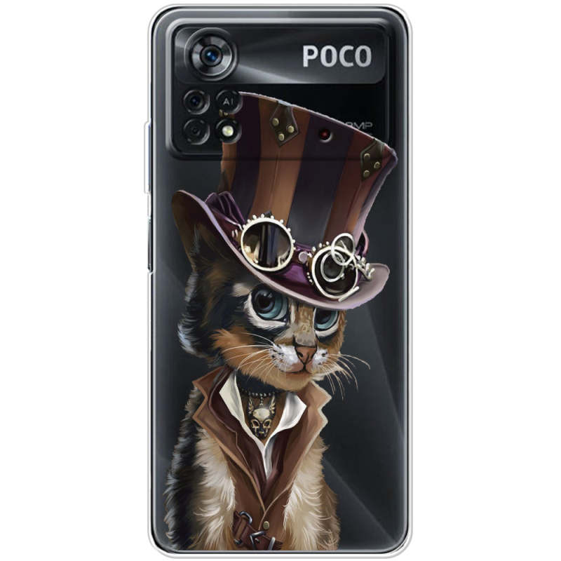 Прозрачный чехол BoxFace Xiaomi Poco X4 Pro 5G Steampunk Cat