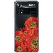 Прозрачный чехол BoxFace Xiaomi Poco X4 Pro 5G Red Poppies