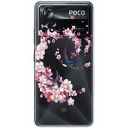 Чехол со стразами Xiaomi Poco X4 Pro 5G Swallows and Bloom