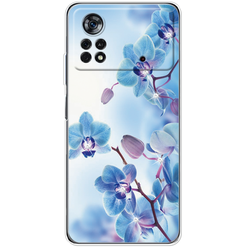 Чехол со стразами Xiaomi Poco X4 Pro 5G Orchids