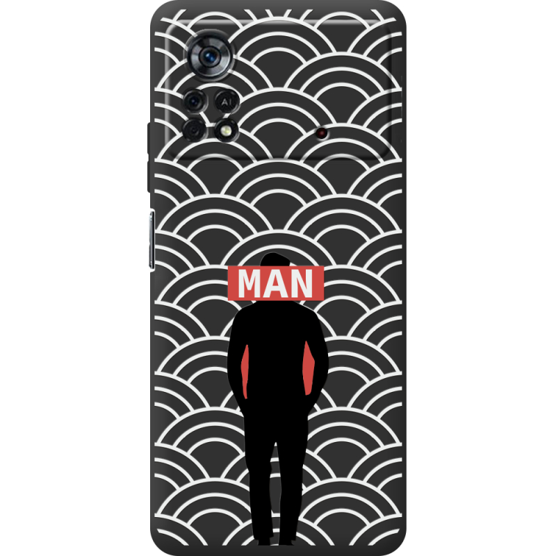 Черный чехол BoxFace Poco X4 Pro 5G Man Pattern