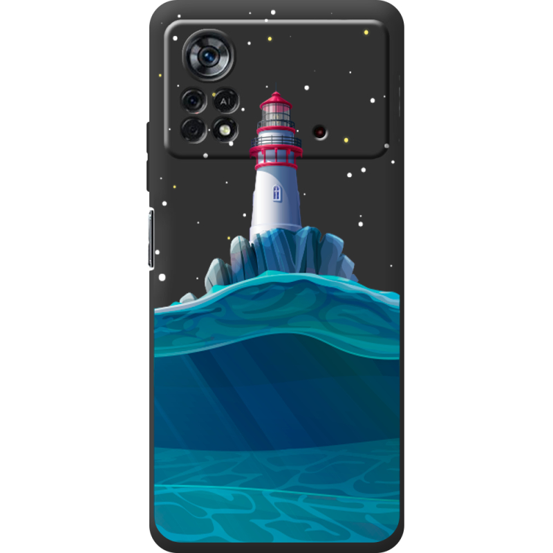 Черный чехол BoxFace Poco X4 Pro 5G Lighthouse