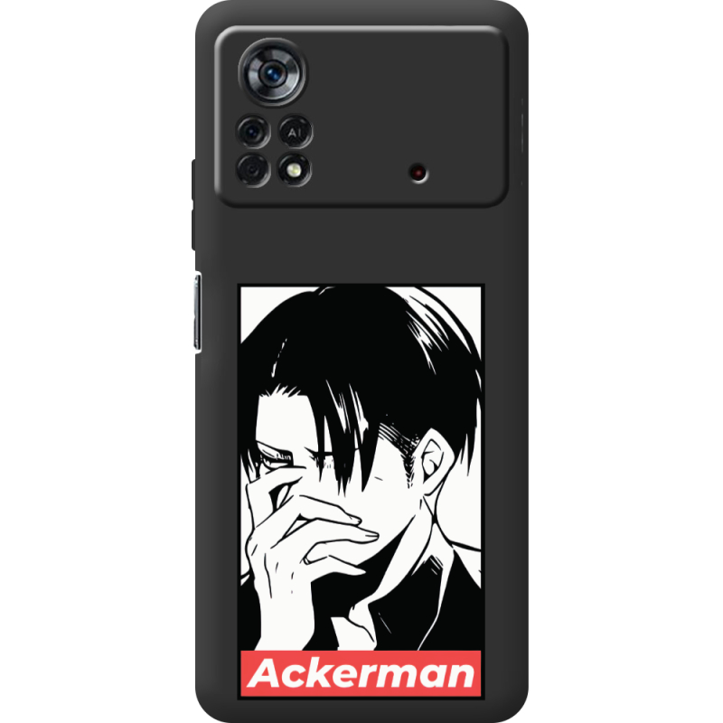 Черный чехол BoxFace Poco X4 Pro 5G Attack On Titan - Ackerman