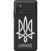Черный чехол BoxFace Poco X4 Pro 5G Тризуб монограмма ukraine