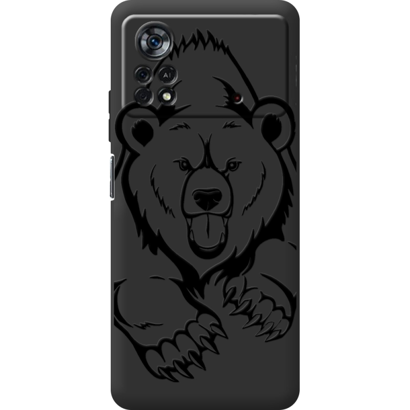 Черный чехол BoxFace Poco X4 Pro 5G Grizzly Bear