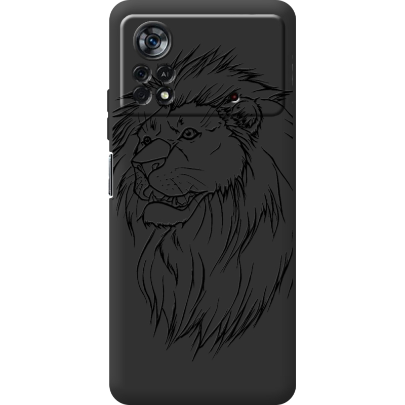 Черный чехол BoxFace Poco X4 Pro 5G Lion