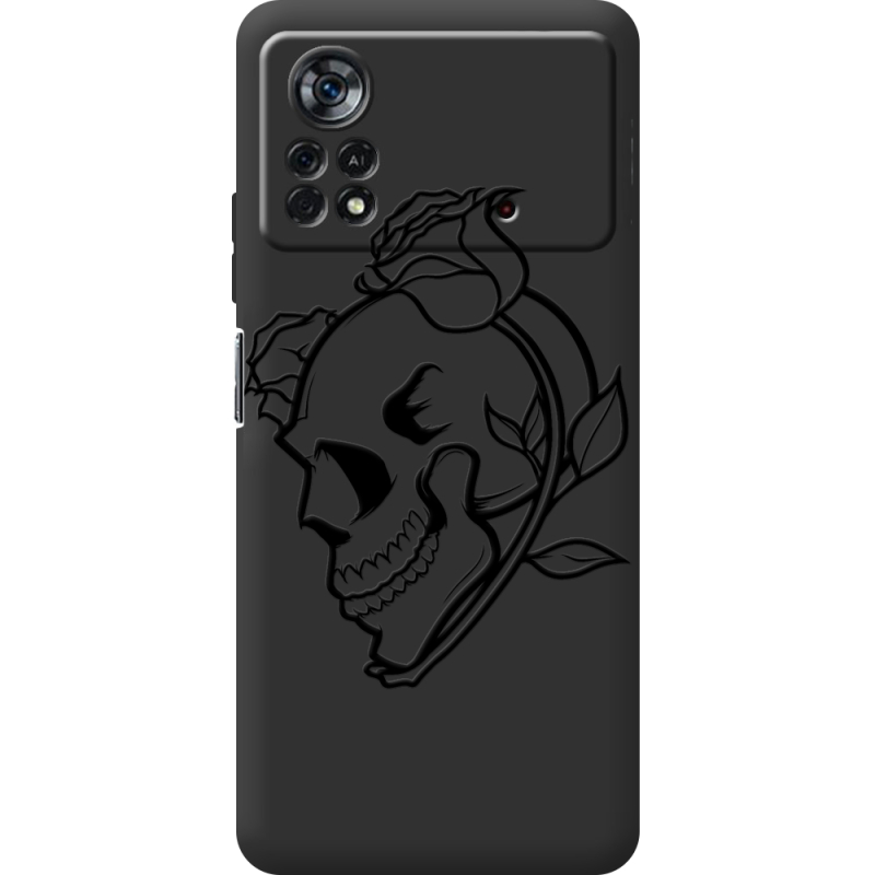 Черный чехол BoxFace Poco X4 Pro 5G Skull and Roses