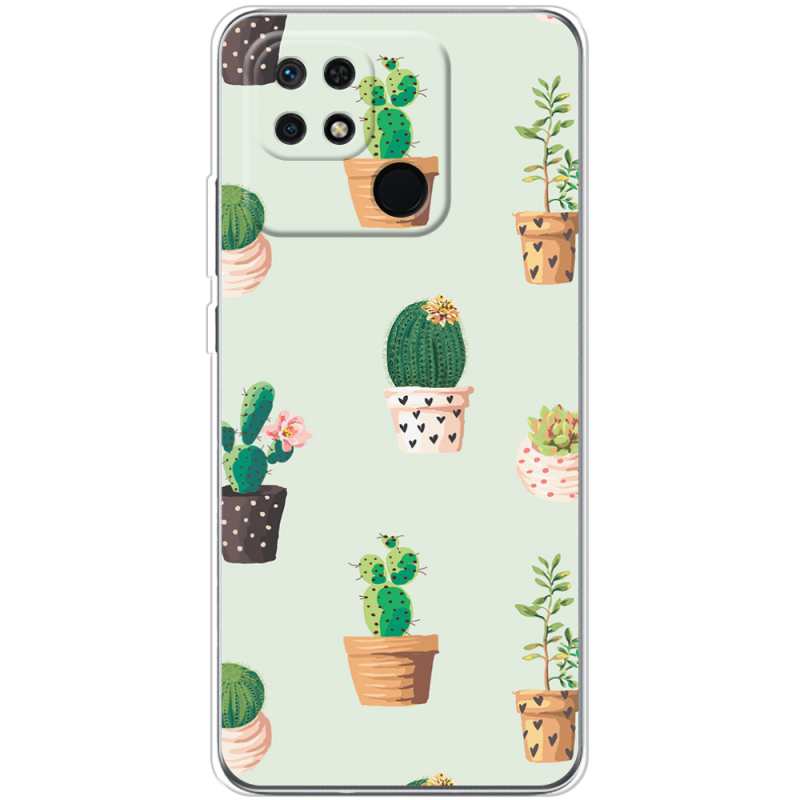 Чехол BoxFace Xiaomi Redmi 10C L-green Cacti