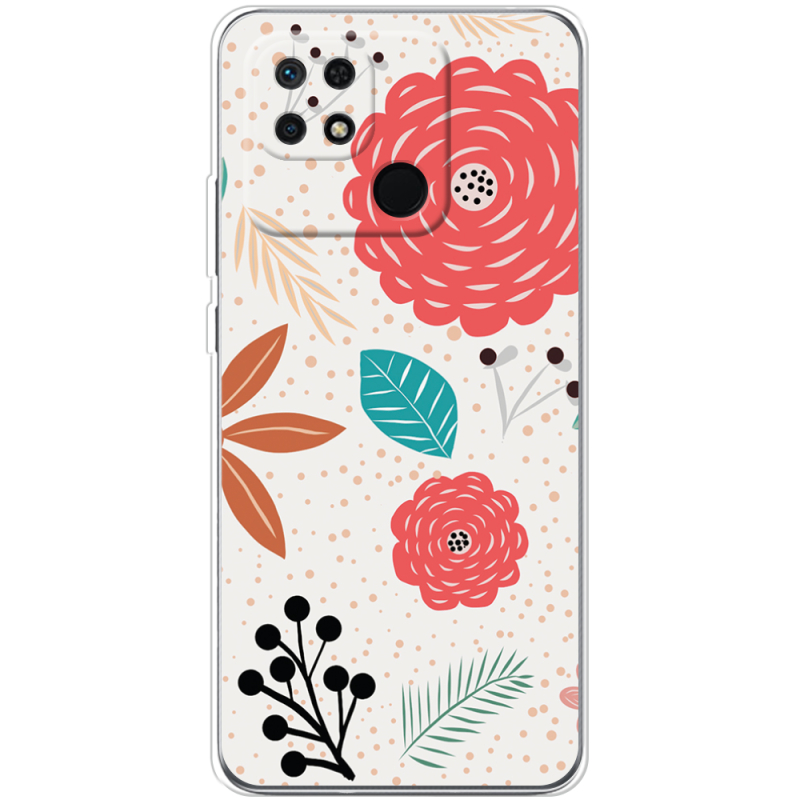 Чехол BoxFace Xiaomi Redmi 10C Line Flowers