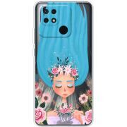 Прозрачный чехол BoxFace Xiaomi Redmi 10C Blue Hair