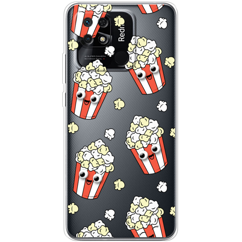 Прозрачный чехол BoxFace Xiaomi Redmi 10C с 3D-глазками Popcorn