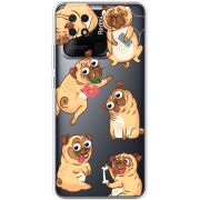 Прозрачный чехол BoxFace Xiaomi Redmi 10C с 3D-глазками Pug