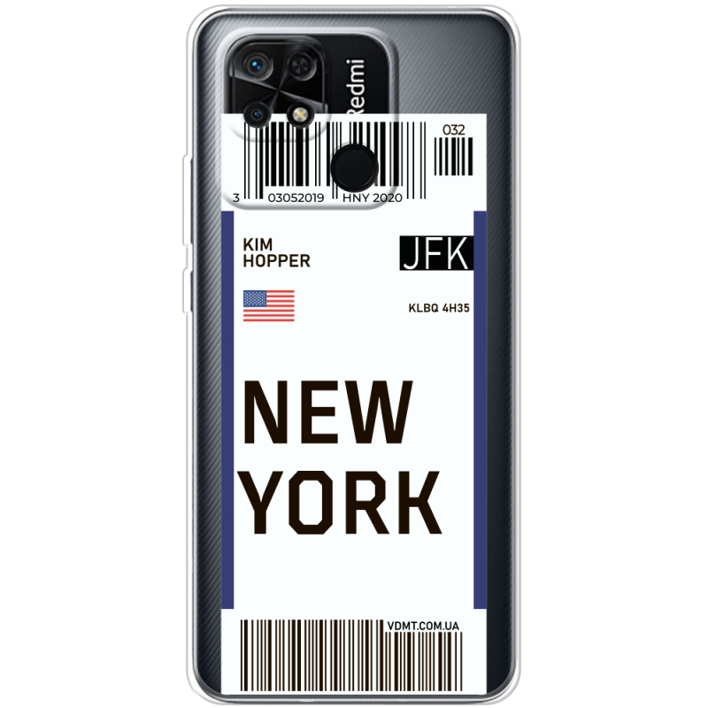 Прозрачный чехол BoxFace Xiaomi Redmi 10C Ticket New York