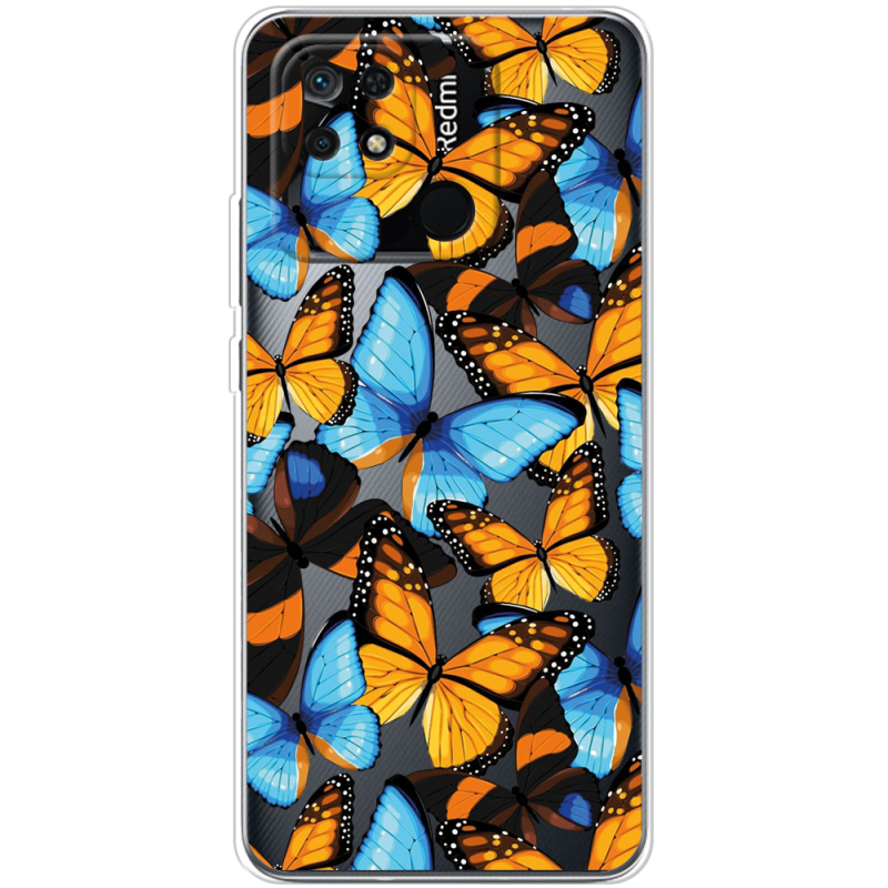 Прозрачный чехол BoxFace Xiaomi Redmi 10C Butterfly Morpho