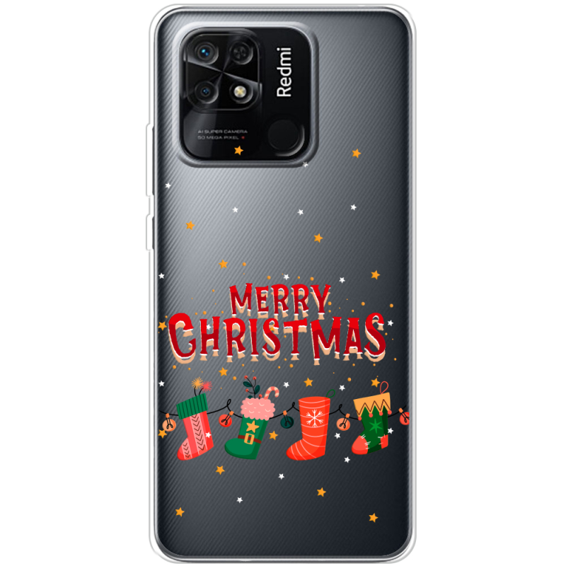 Прозрачный чехол BoxFace Xiaomi Redmi 10C Merry Christmas