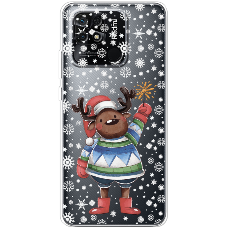 Прозрачный чехол BoxFace Xiaomi Redmi 10C Christmas Deer with Snow