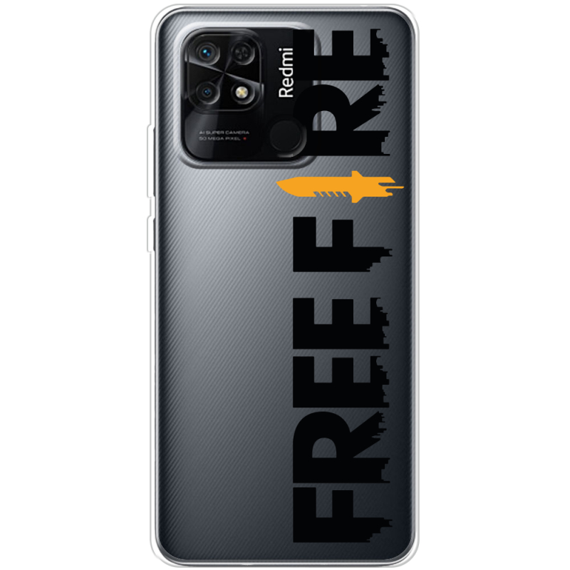 Прозрачный чехол BoxFace Xiaomi Redmi 10C Free Fire Black Logo