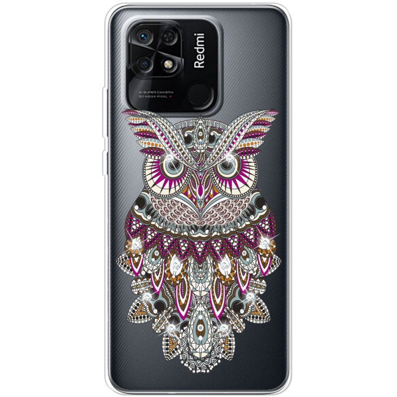 Чехол со стразами Xiaomi Redmi 10C Owl