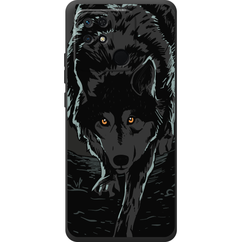 Черный чехол BoxFace Xiaomi Redmi 10C Wolf