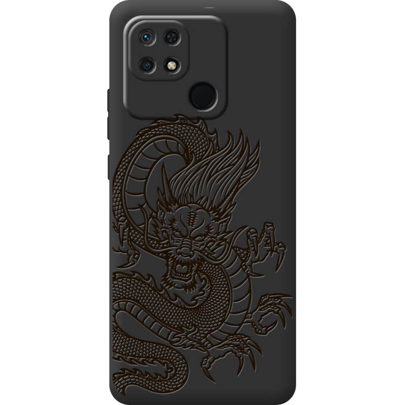 Черный чехол BoxFace Xiaomi Redmi 10C Chinese Dragon