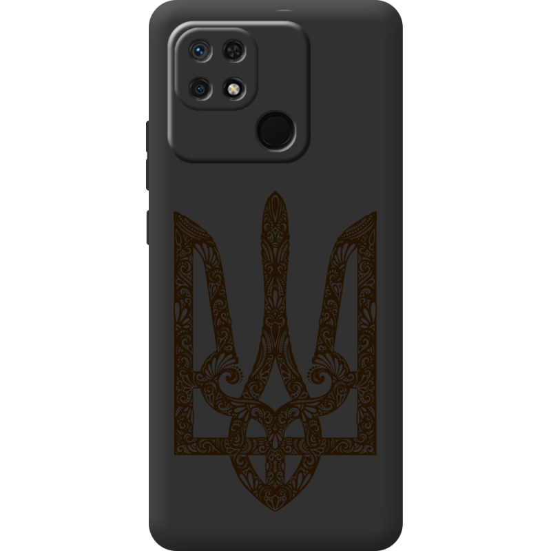 Черный чехол BoxFace Xiaomi Redmi 10C Ukrainian Trident