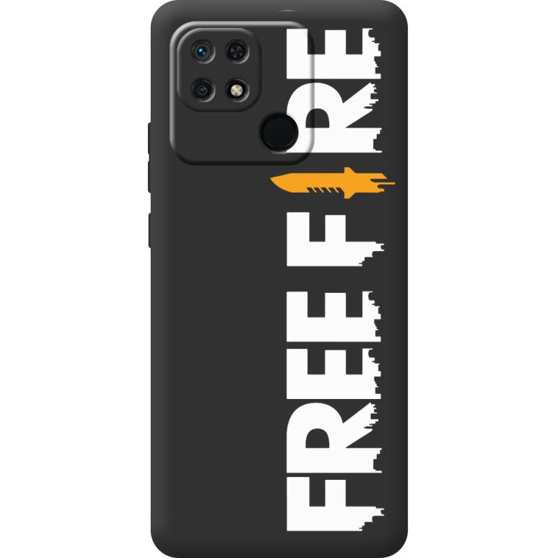 Черный чехол BoxFace Xiaomi Redmi 10C Free Fire White Logo