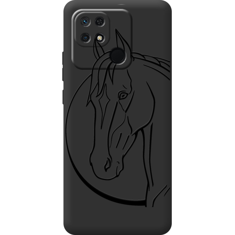 Черный чехол BoxFace Xiaomi Redmi 10C Horse