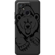 Черный чехол BoxFace Xiaomi Redmi 10C Grizzly Bear