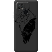 Черный чехол BoxFace Xiaomi Redmi 10C Wolf and Raven