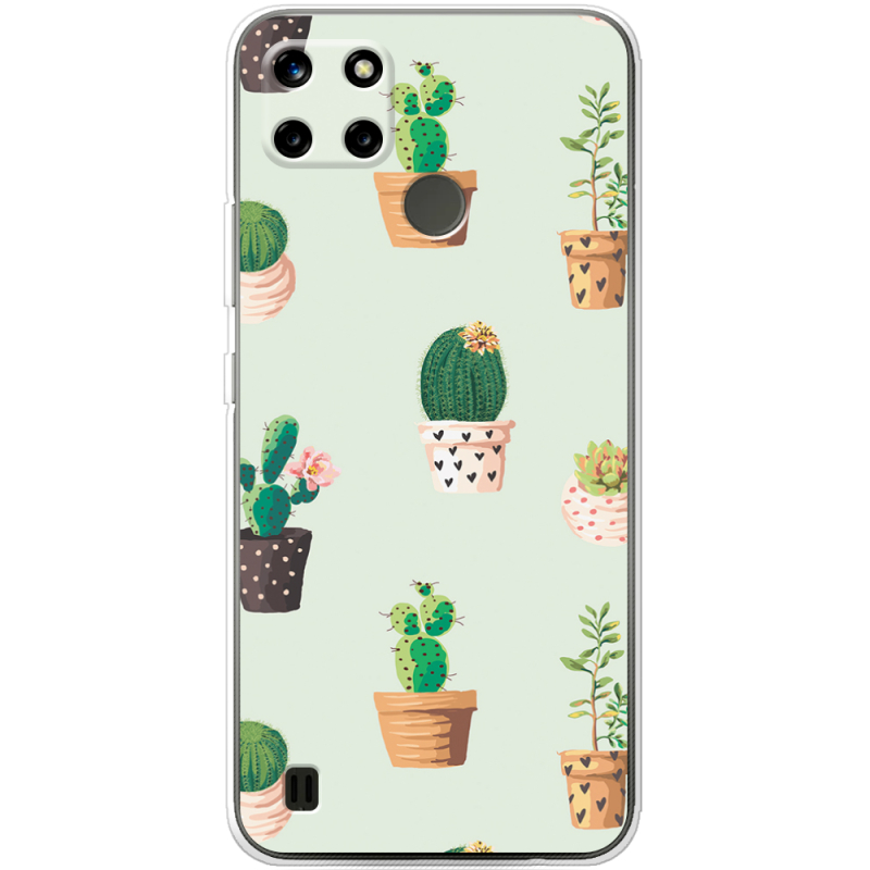 Чехол BoxFace Realme C21Y L-green Cacti