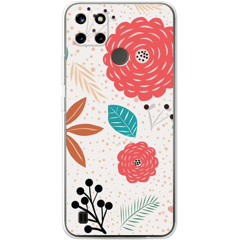 Чехол BoxFace Realme C21Y Line Flowers