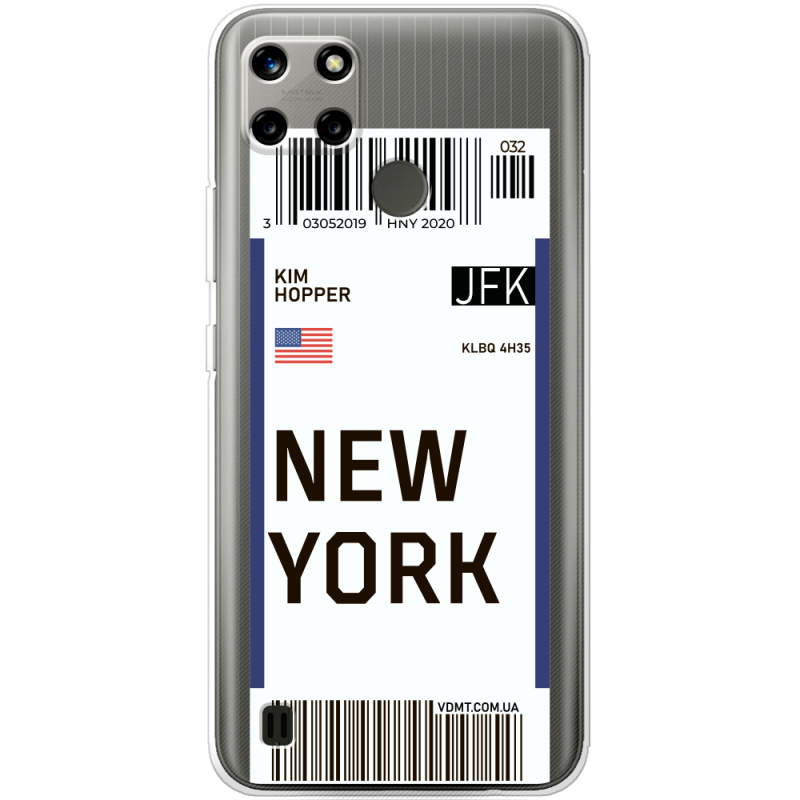Прозрачный чехол BoxFace Realme C21Y Ticket New York