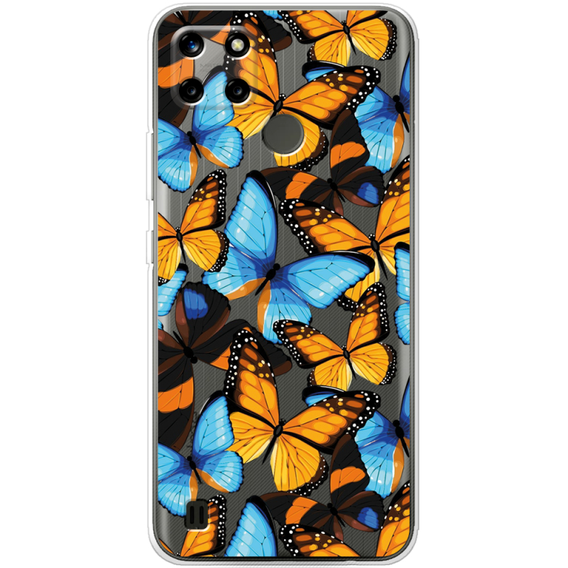 Прозрачный чехол BoxFace Realme C21Y Butterfly Morpho